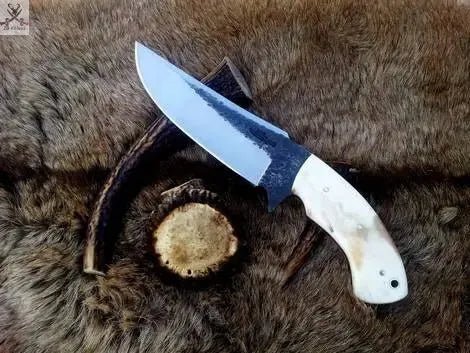 9" Inches HAND FORGED 1095 High Carbon Steel Hunting knife+ Leather sheath - ZB Knives Store