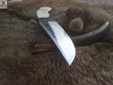 9" Inches HAND FORGED 1095 High Carbon Steel Hunting knife+ Leather sheath - ZB Knives Store
