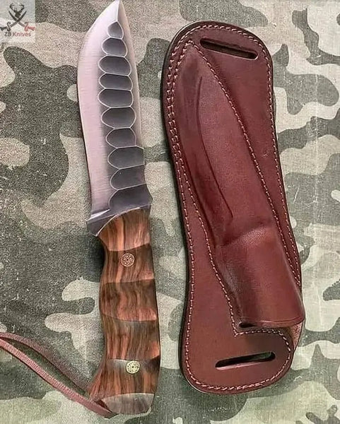 9" Inches HAND FORGED Full Tang High Carbon Steel cutco Hunting Knife+ Leather sheath - ZB Knives Store