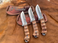 9" Inches HAND FORGED Full Tang High Carbon Steel cutco Hunting Knife+ Leather sheath - ZB Knives Store