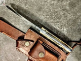 9" Inches HAND FORGED Full Tang 1095 High Carbon Steel Hunting Knife+ Leather sheath - ZB Knives Store