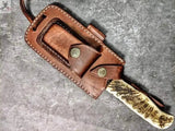 9" Inches HAND FORGED Full Tang 1095 High Carbon Steel Hunting Knife+ Leather sheath - ZB Knives Store