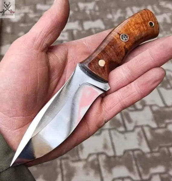 9" Inches HAND FORGED Full Tang D2 Steel Hunting Knife+ Leather sheath - ZB Knives Store