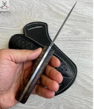 Best Walnut Handle Hunting Knife - 9" Hand - Forged Damascus Steel Blade - ZB Knives Store