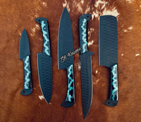 5 - piece hand - forged sharp kitchen knives - ZB Knives Store