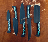 5 - piece hand - forged sharp kitchen knives - ZB Knives Store