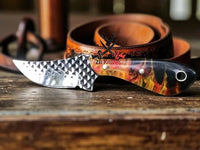 Belt Knife Cowboy – Handmade Rasp Tool Steel with Resin Handle & Sheath - ZB Knives Store