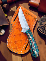 Handcrafted Belt Knife with Resin Handle & Western Sheath - ZB Knives Store