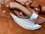 Best Offer  HAND FORGED High Carbon Steel Pizza 🍕 Cutter+ leather sheath 😍🎁 ZB Knives Store