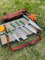 Best Camping knife Set - 6-Piece , G10 Handles With Leather Kit