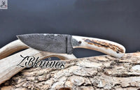 HAND FORGED Special Feather Damascus Best Big Game Skinning Knife - ZB Knives Store