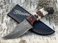 Best Knife to Skin Deer – 8" Handmade Damascus Skinner | USA Hunters’ Top Pick - ZB Knives Store