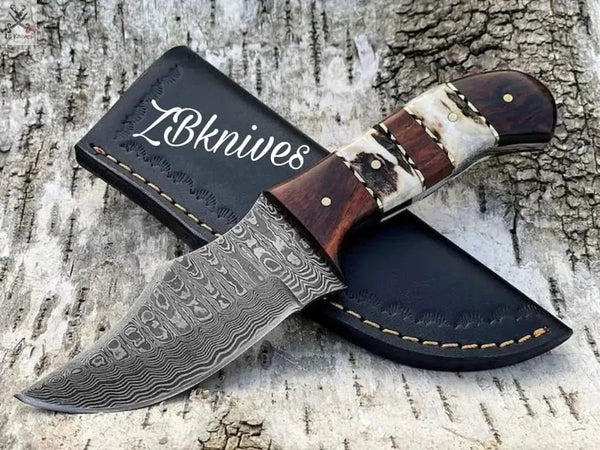 Best Knife to Skin Deer – 8" Handmade Damascus Skinner | USA Hunters’ Top Pick - ZB Knives Store