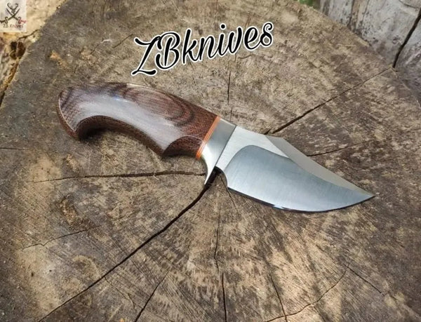 Best Skin Knife with Belt Loop Sheath - D2 Steel Blade for Professional Hunters - ZB Knives Store