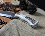 Big Knife For Hunting - Handmade High Carbon Steel with Antler Horn Handle - ZB Knives Store