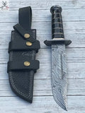 Black Beauty Damascus Bowie Knife - ZB Knives Store
