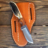 2 3/4" Blade Belt Knife Bone and Walnut Wood Handle (knife sheath) - ZB Knives Store