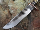 Bowie Hunting Knife - Stag Horn & Buffalo Horn Handle with Leather Sheath - ZB Knives Store