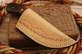 CUSTOM HANDMADE DAMASCUS GUTHOOK HUNTING KNIFE Handle Material: Bull Horn / Rose Wood / Brass / Brass Pins ZB Knives Store