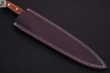 CUSTOM HANDMADE DAMASCUS STEEL CHEF KNIFE WITH LEATHER SHEATH - ZB Knives Store
