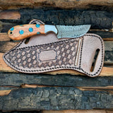 Handmade Cowboy Carry Knife With Western Leather Sheath