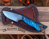 Cowboy Knife with Sheath – 8" Rasp Tool Steel Blade with Epoxy Resin Handle 