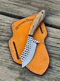 Cowboy Cutter – 7.5" Rasp Steel Blade with Naturel Wood Handle - ZB Knives Store
