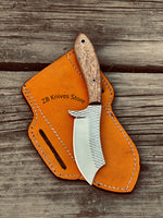 Cowboy Cutter – 7.5" Rasp Steel Blade with Naturel Wood Handle - ZB Knives Store