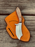 Cowboy Cutter – 7.5" Rasp Steel Blade with Naturel Wood Handle - ZB Knives Store