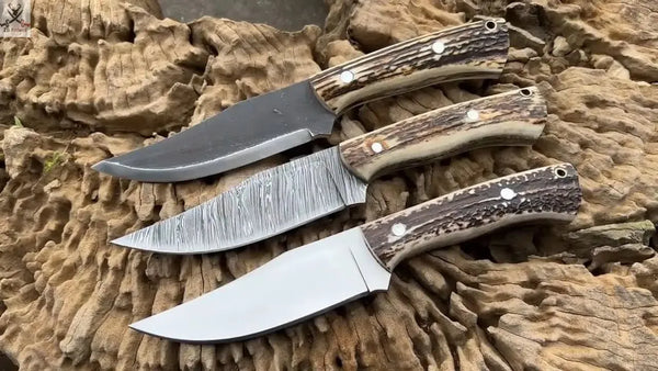 💯% Custom Handmade Full Tang Damascus Steel/High Carbon Steel/ J2 Steel Skinning knives - ZB Knives Store