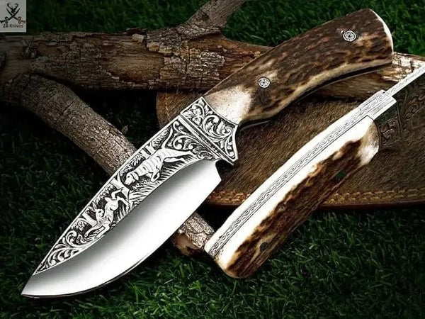 Custom handmade J2 steel engraved Bushcraft knife 😍😍😍 - ZB Knives Store