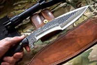 Custom Handmade Hunters Knife with Leather Sheath