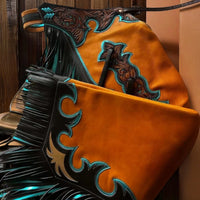 Custom Hand-Tooled Leather Chaps – Durable Western & Bull Riding Chaps with Fringe