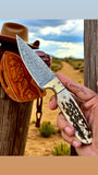 Both knives deal antler horn handle and wood handle