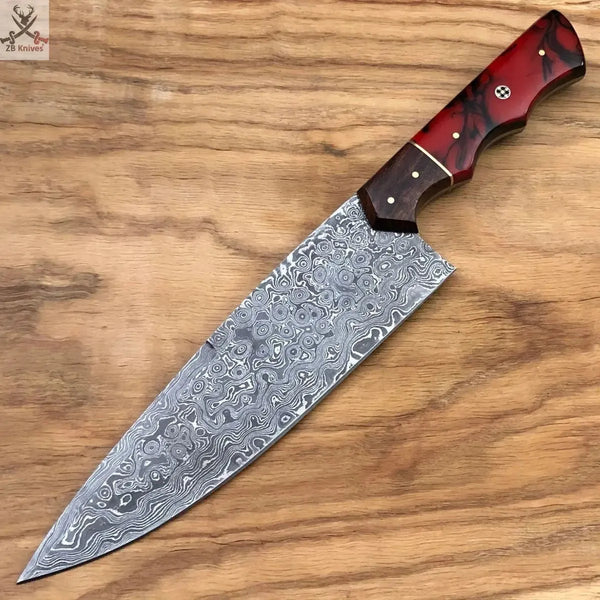 Damascus steel custom chef knife - ZB Knives Store