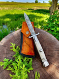 Damascus Steel Swing Guard Pocket Knife / Switch Blade Pocket Knife & Durable Camel Bone Handle - ZB Knives Store