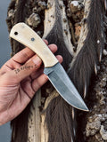 Deer Skin Best Knife – High Carbon Steel Blade With Camel Bone Handle - ZB Knives Store