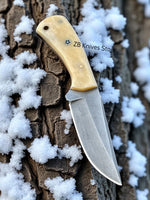 Deer Skin Best Knife – High Carbon Steel Blade With Camel Bone Handle - ZB Knives Store