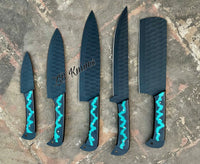 5 - piece hand - forged sharp kitchen knives - ZB Knives Store