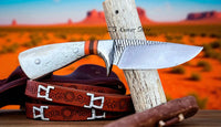 Farriers Rasp Knife – 7.90" Full Tang Blade with Camel Bone, rosewood and steel guard Handle