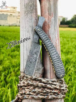HAND FORGED Damascus Steel Straight Razor + leather Pouch - ZB Knives Store
