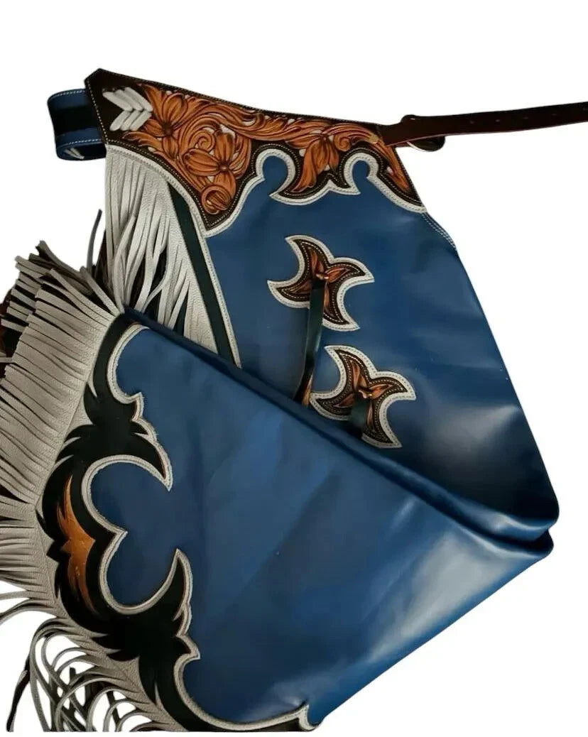 Premium Hand-Tooled Leather Rodeo Chaps | Custom Western Chaps – ZB ...