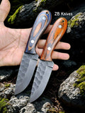 Handcraft Buckaroo Belt Knives - High Carbon Steel Blade With Cowboy Leather Sheath - ZB Knives Store
