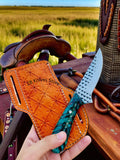Handcrafted Belt Knife with Resin Handle & Western Sheath - ZB Knives Store