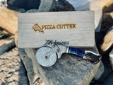 Handmade Deer 🦌 Stage Horn Handle Damascus steel Pizza 🍕 cutter 😇😍 - ZB Knives Store
