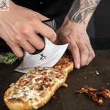 Handmade J2 Steel Ulu Knife for Indoor/Outdoor Kitchen or Camping Cutlery Brown African Wood Pizza 🍕 Cutting Slicer 🎁😉 - ZB Knives Store
