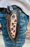 Handmade Deer Knife – 3.90" Damascus Blade with Buffalo Horn Handle & Belt Loop Sheath - ZB Knives Store