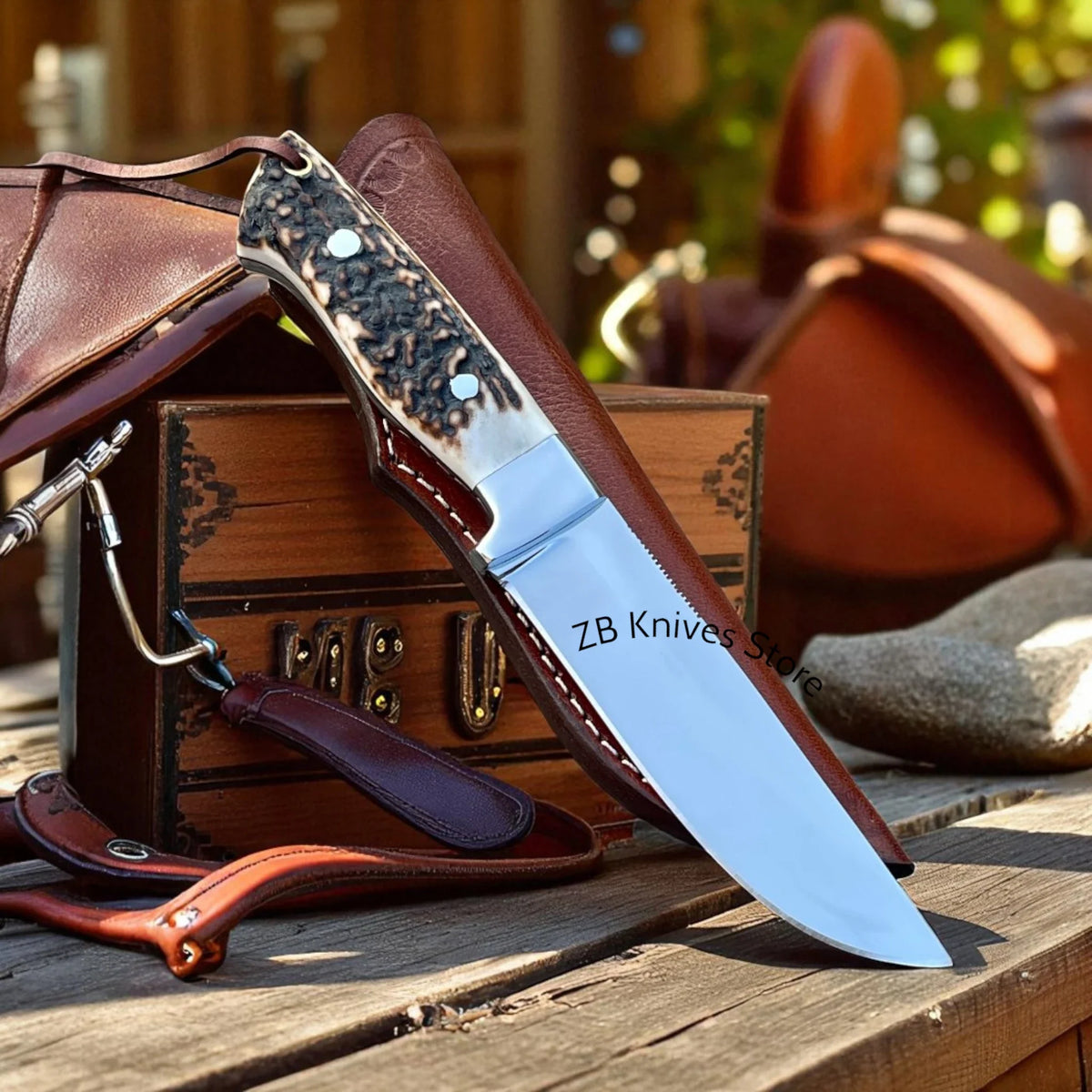 Hunting Knifes – Stag Ridge Custom Handmade Blade With Sheath Click Do ...