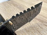 Tactical Defender Folding Pocket Knife – 8" Custom Handmade Damascus Steel Blade with Exotic Pakka Wood Handle - ZB Knives Store