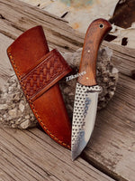 Skin Knife - Rasp Tool Steel Blade With Perfect Belt Sheath - ZB Knives Store